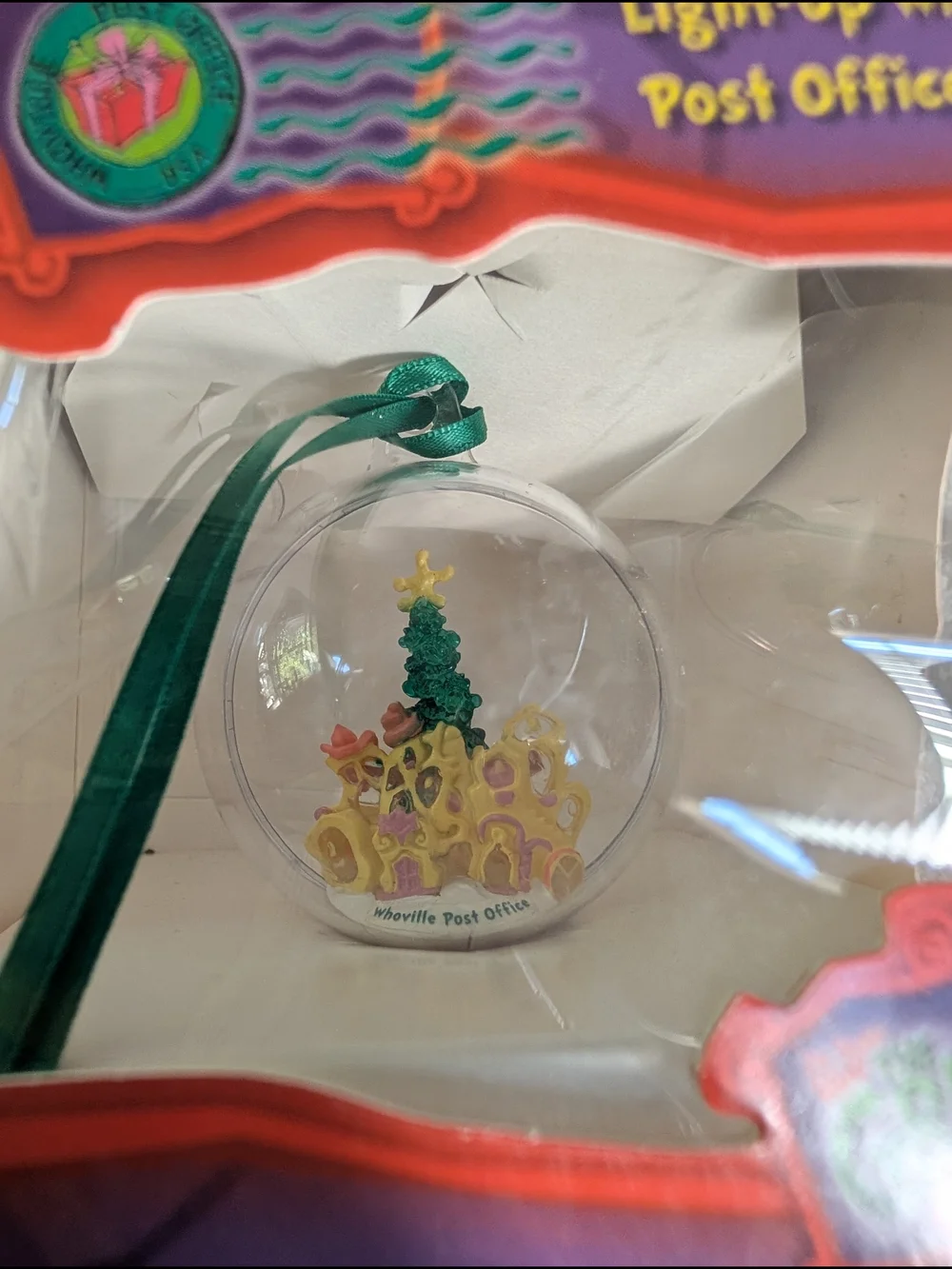 Vintage 2000 Grinch Light-Up Whoville Post Office Christmas Ornament